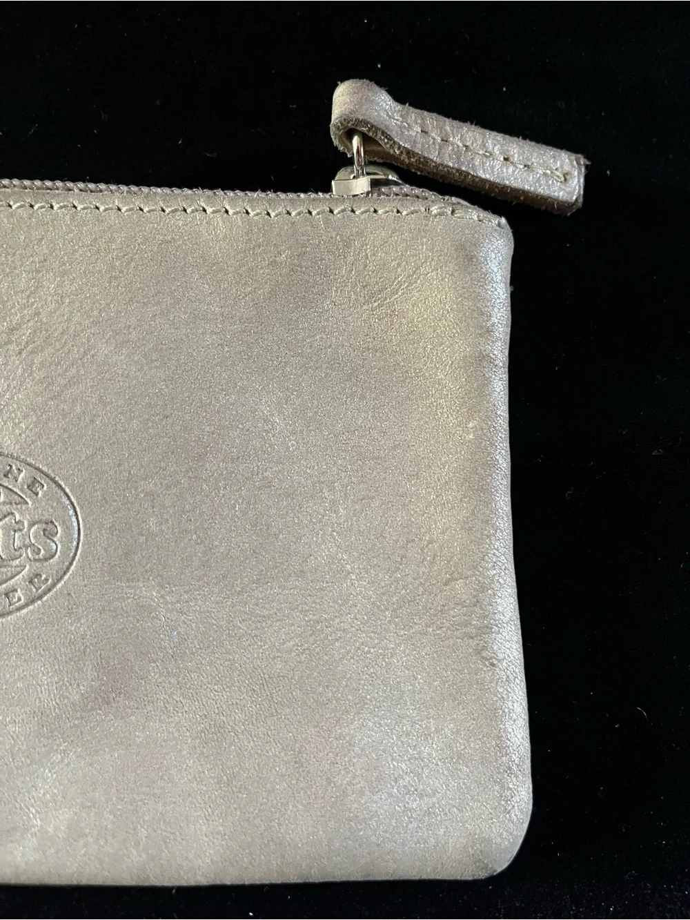 Roots Medium Leather Zip Pouch Tribe